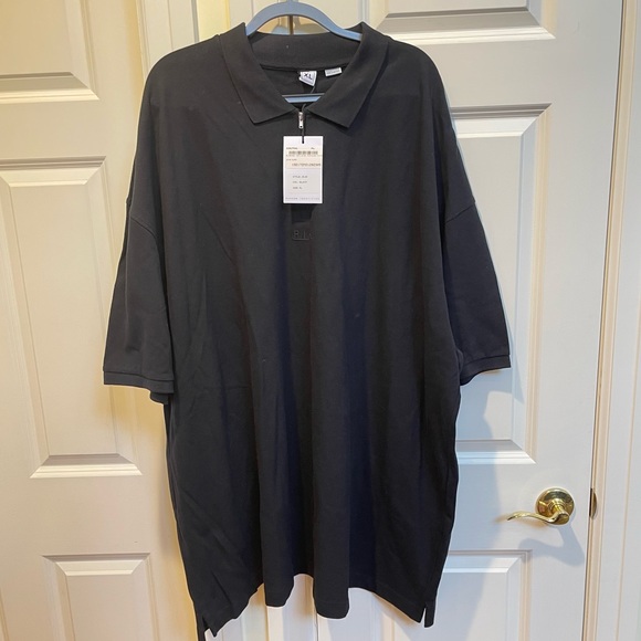 SSense Random Identities Men’s Oversized Black Polo - Picture 8 of 12
